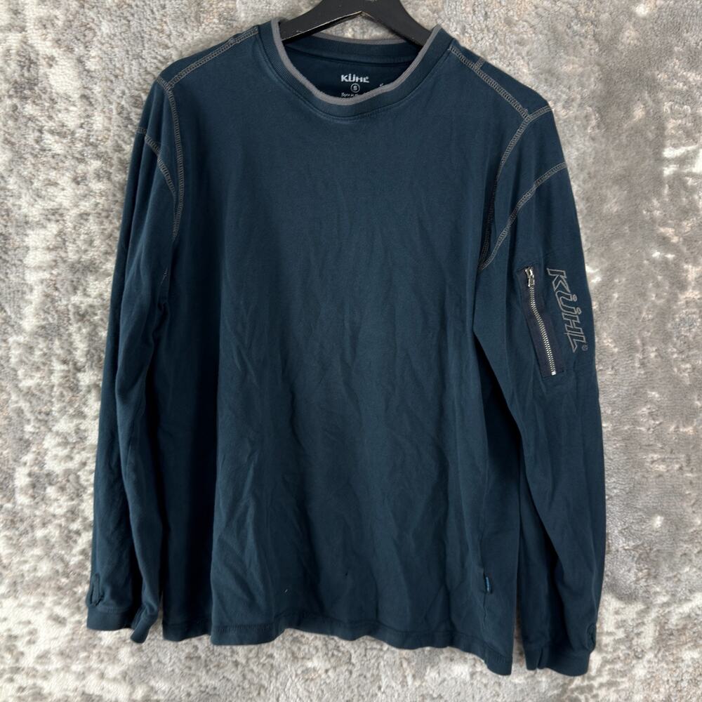 Kuhl Size S Organic Cotton Athleisure Top Blue Long Sleeve Zipper